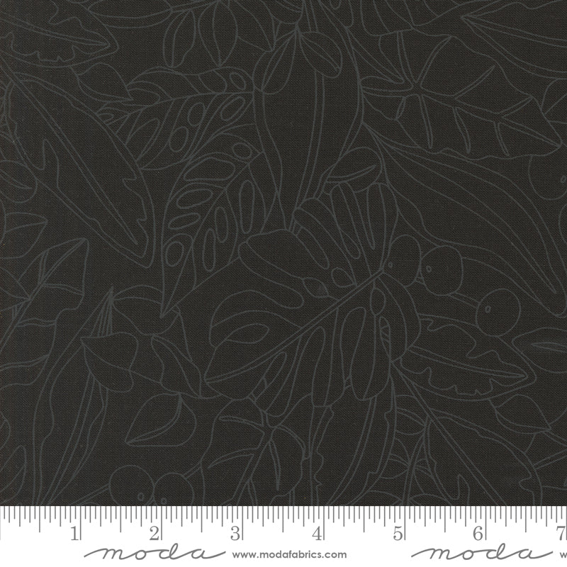 Botany Ink Black Greenery Yardage by Alli K Design for Moda Fabrics