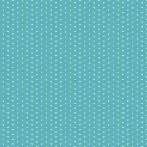 Mini Heart Light Teal Yardage by Andover Fabrics for Andover Fabrics