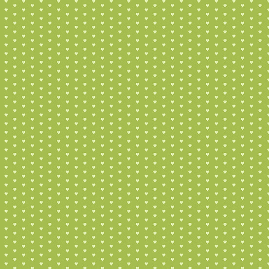 Mini Heart Bright Green Yardage by Andover Fabrics for Andover Fabrics