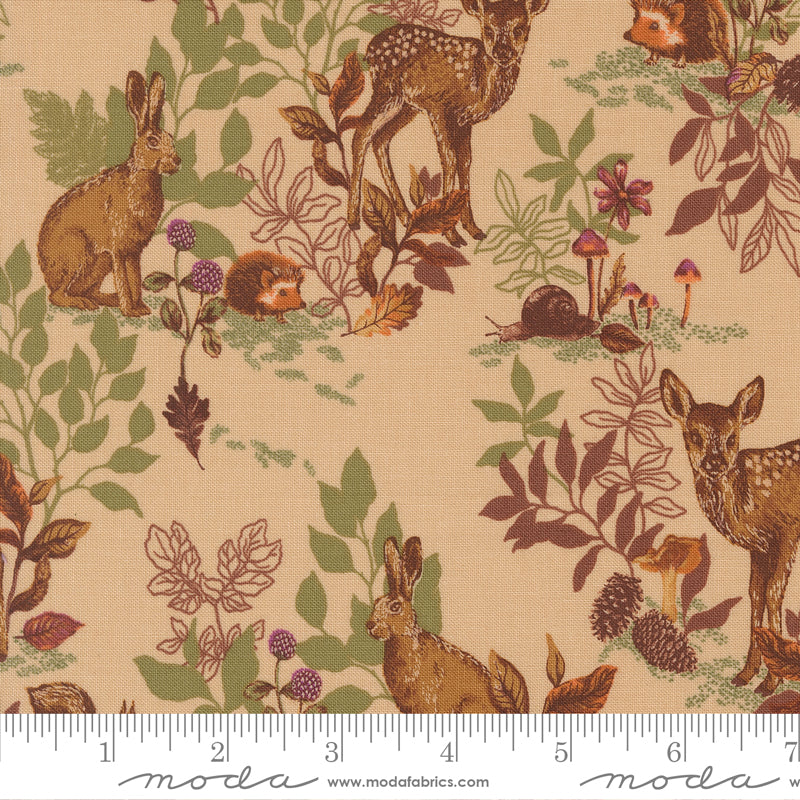 Autumn Forest Sand Woodland Animals Yardage by Linn Warme for Moda Fabrics