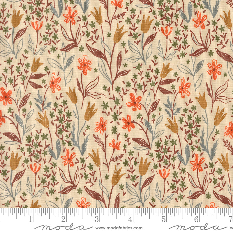 Autumn Forest Cream Fall Foliage Yardage by Linn Warme for Moda Fabrics
