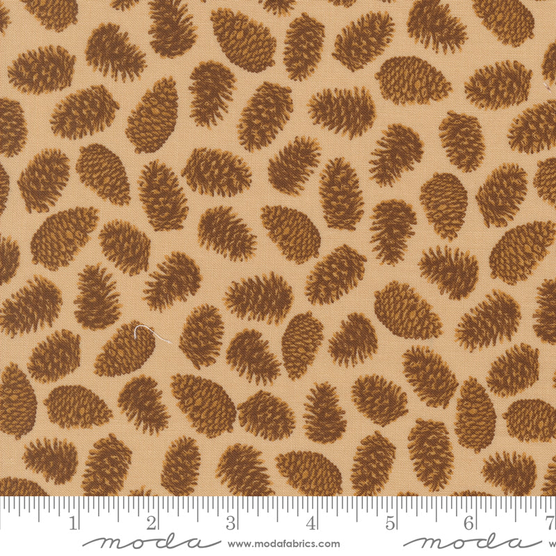 Autumn Forest Sand Pinecones Yardage by Linn Warme for Moda Fabrics
