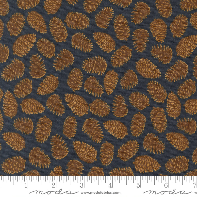 Autumn Forest Midnight Pinecones Yardage by Linn Warme for Moda Fabrics