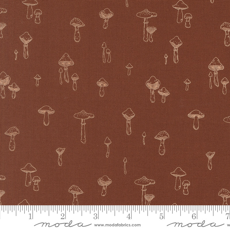 Autumn Forest Russet Mushroom Mirage Yardage by Linn Warme for Moda Fabrics