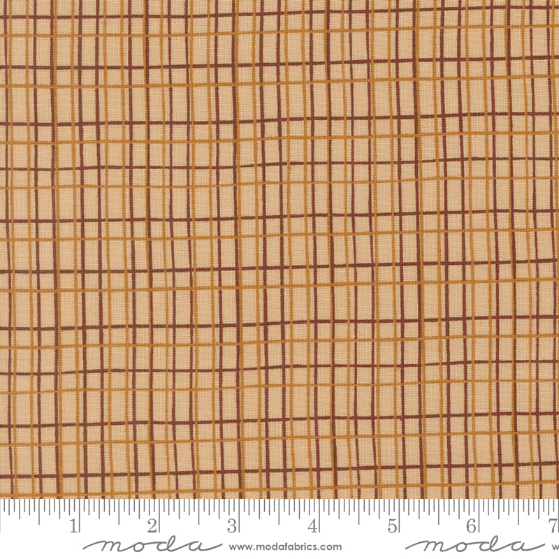 Autumn Forest Sand Straw Tattersall Yardage by Linn Warme for Moda Fabrics