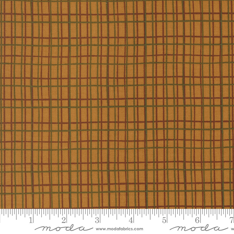 Autumn Forest Golden Straw Tattersall Yardage by Linn Warme for Moda Fabrics