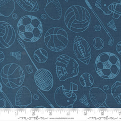 All Star Blue Gear Yardage by Stacy Iest Hsu for Moda Fabrics