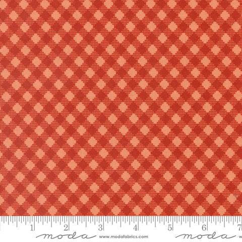 BOLT END 18" Farmstead Coral Bias Gingham Yardage by Stacy Iest Hsu for Moda Fabrics
