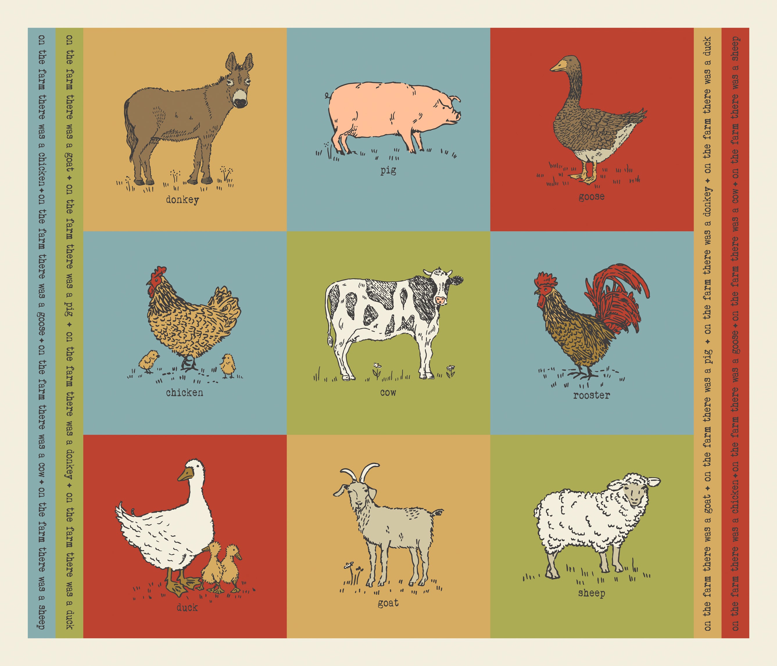 Farmstead Multi Cut and Sew Panel by Stacy Iest Hsu for Moda Fabrics