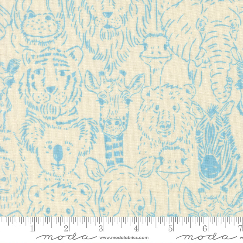 Animal Park Fun Dove One Big Happy Family Yardage by Stacy Iest Hsu for Moda Fabrics