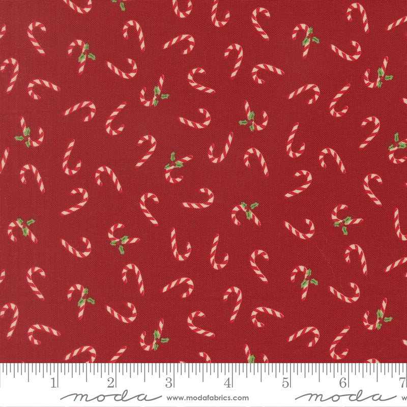 Holiday Cheer Cardinal Candy Cane Yardage by Stacy Iest Hsu for Moda Fabrics