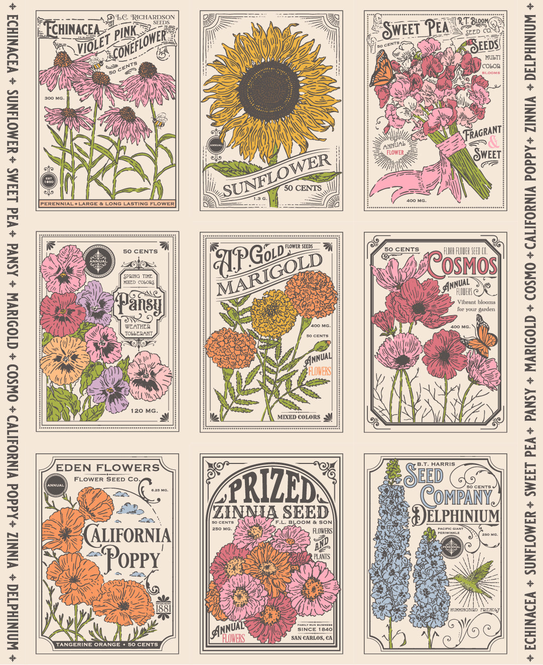 PREORDER My Secret Garden Fat Quarter Bundle by Stacy Iest Hsu for Moda Fabrics
