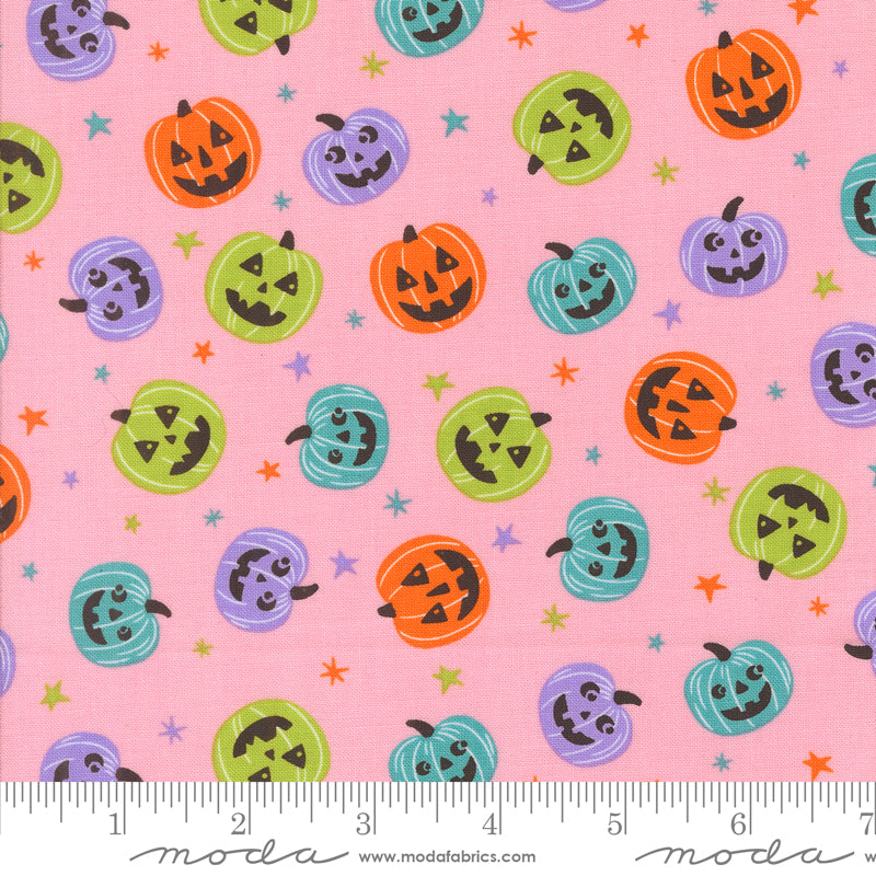Fab Boo Lous Candy Pink Pumpkin Party Yardage by Me & My Sister for Moda Fabrics
