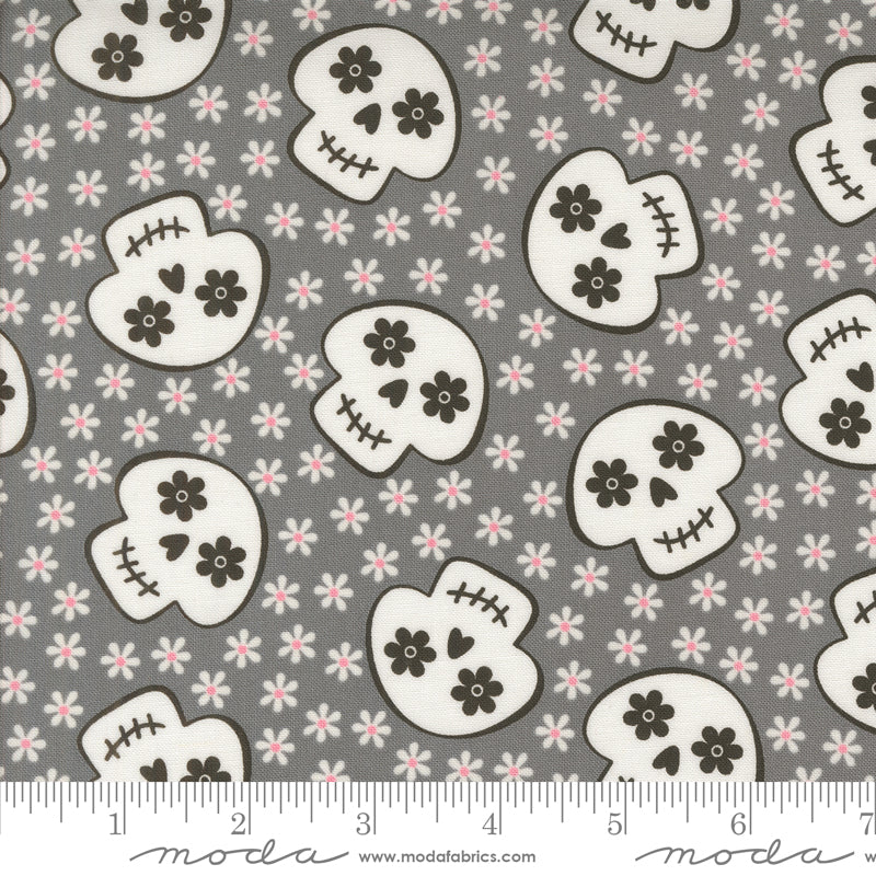 Fab Boo Lous Shadow Cheery Skull Yardage by Me & My Sister for Moda Fabrics