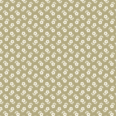 Petals and Pony Luck Green Prairie Petals Yardage by Softly Studio for Cloud9 Fabrics