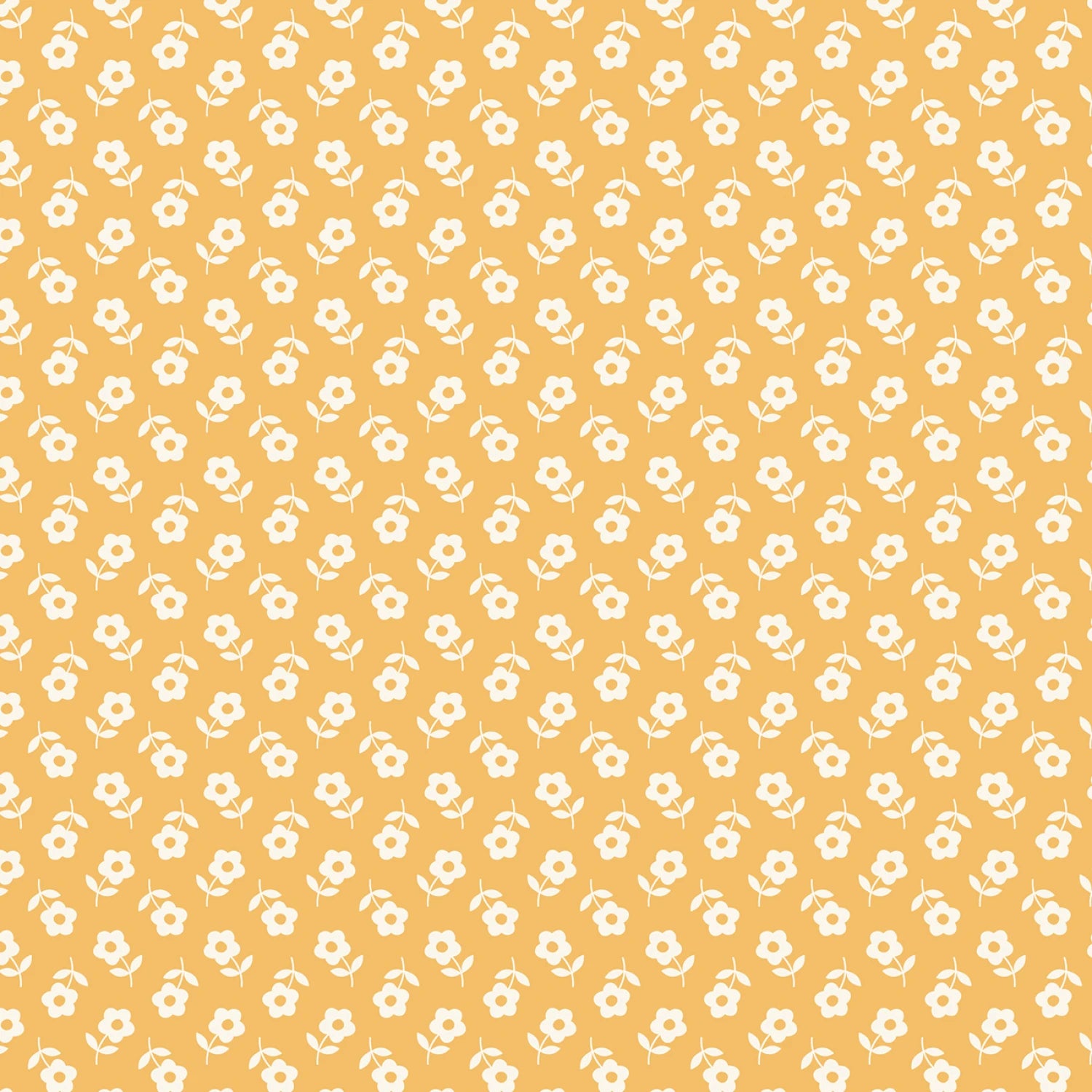 Petals and Pony Luck Yellow Prairie Petals Yardage by Softly Studio for Cloud9 Fabrics