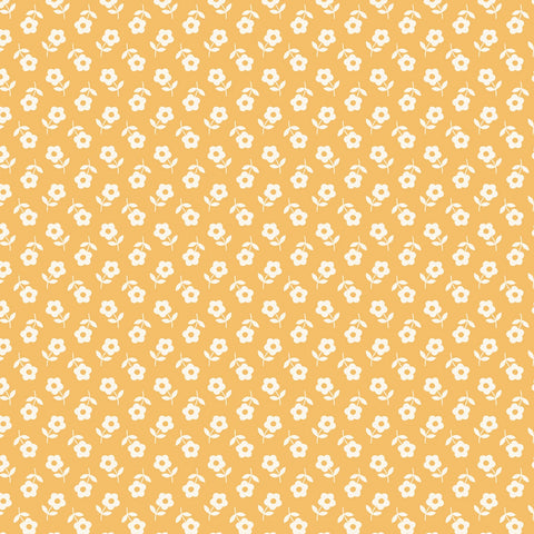 Petals and Pony Luck Yellow Prairie Petals Yardage by Softly Studio for Cloud9 Fabrics