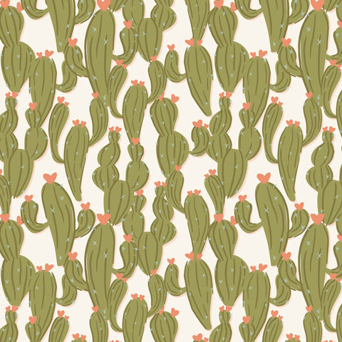 Petals and Pony Luck Cactus Kisses Yardage by Softly Studio for Cloud9 Fabrics
