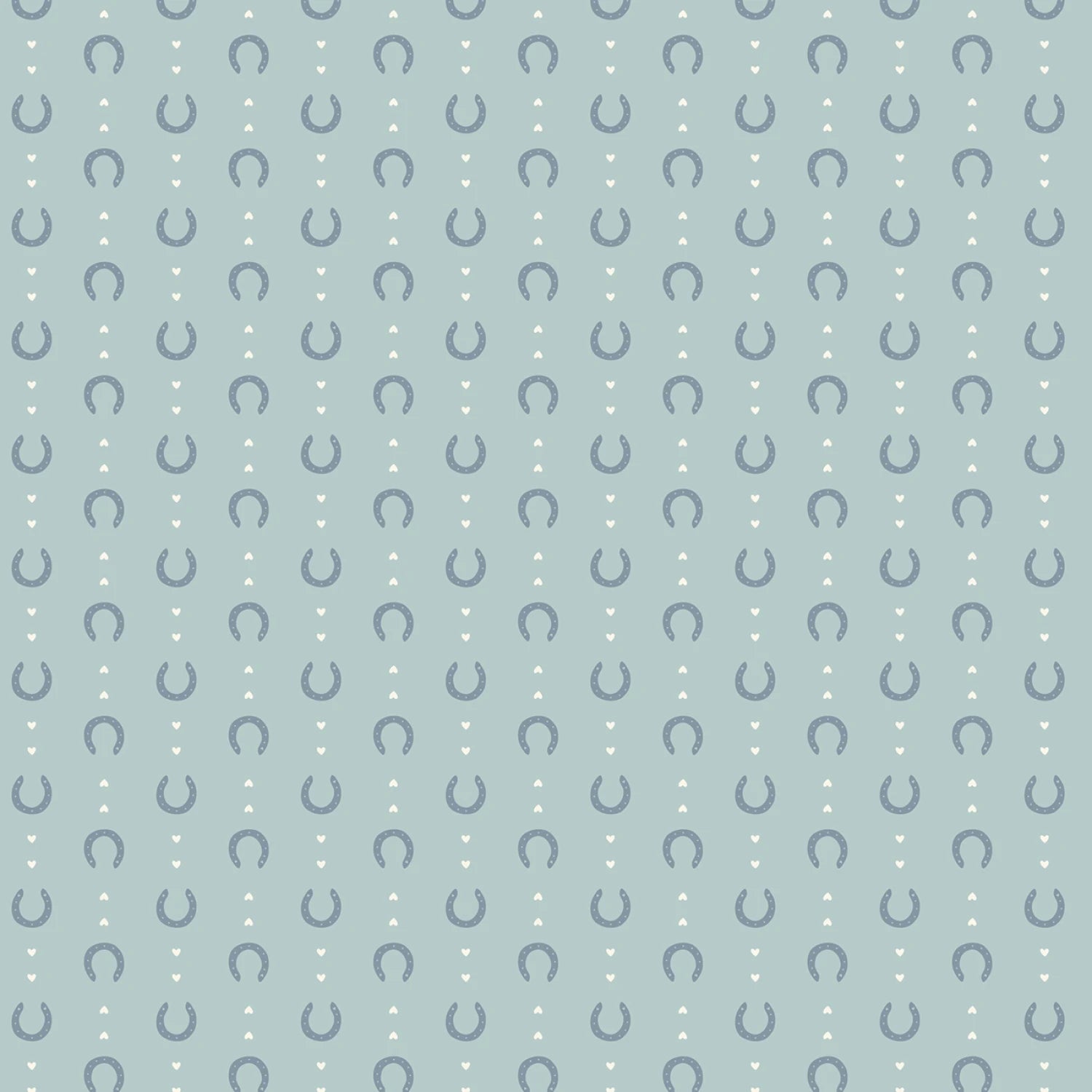 Petals and Pony Luck Blue Lucky in Love Yardage by Softly Studio for Cloud9 Fabrics