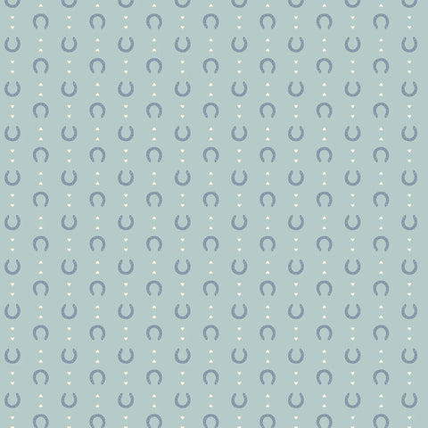 Petals and Pony Luck Blue Lucky in Love Yardage by Softly Studio for Cloud9 Fabrics