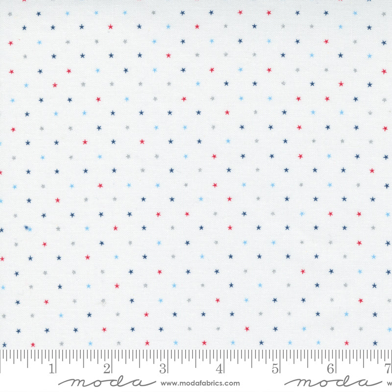 Twinkle Patriotic Metallic Tiny Stars Yardage by April Rosenthal for Moda Fabrics