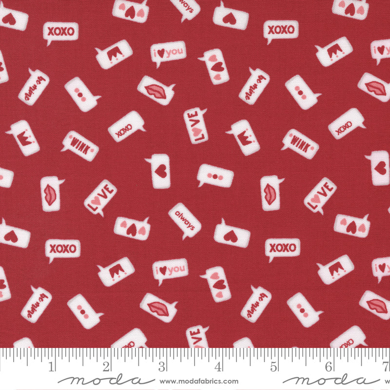 XOXO by Rosenthal Lipstick Modern Love Yardage by April Rosenthal for Moda Fabrics