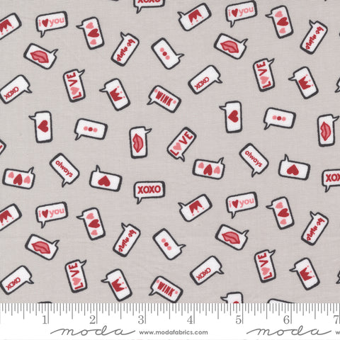XOXO by Rosenthal Platinum Modern Love Yardage by April Rosenthal for Moda Fabrics