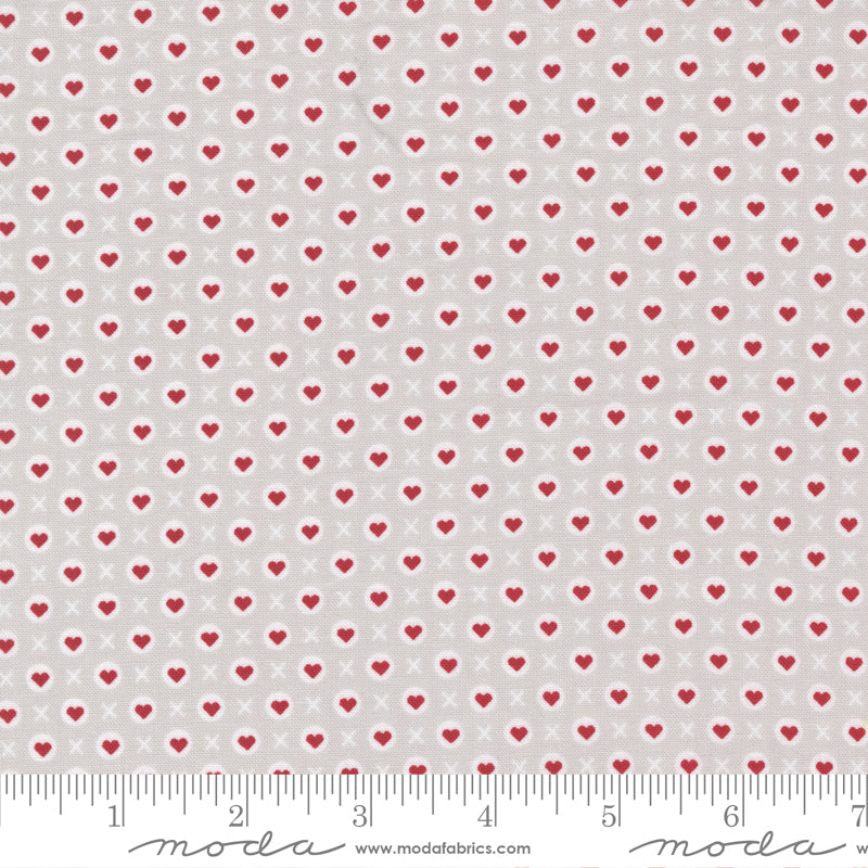 XOXO by Rosenthal Platinum XOXO Yardage by April Rosenthal for Moda Fabrics