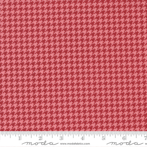 XOXO by Rosenthal Lipstick Rose Houndstooth Yardage by April Rosenthal for Moda Fabrics