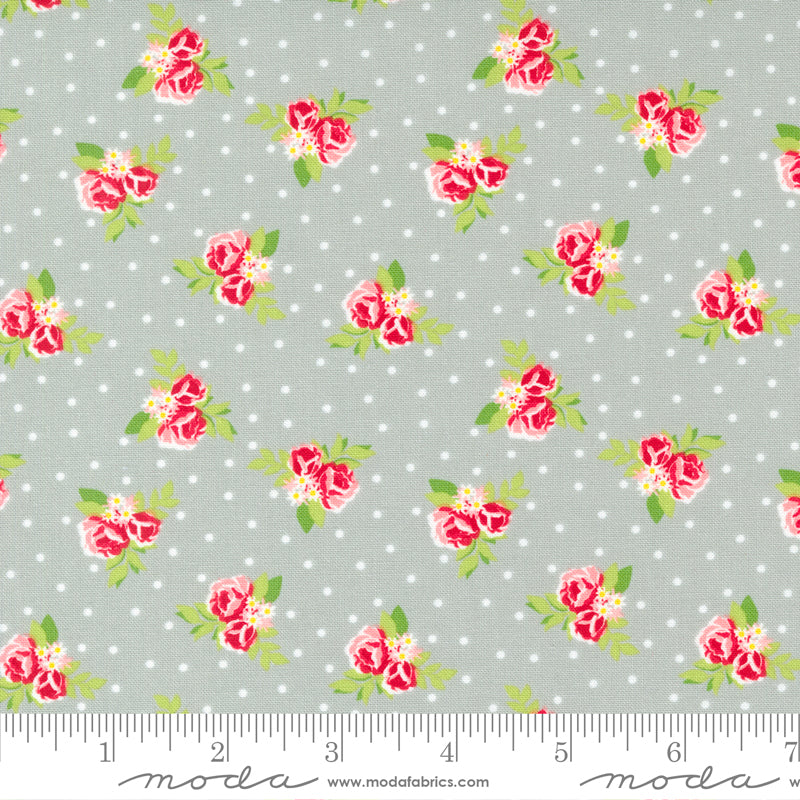 Berry Basket Stone Tiny Flowers Yardage by April Rosenthal for Moda Fabrics