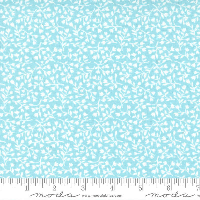 Berry Basket Blue Raspberry Vines Yardage by April Rosenthal for Moda Fabrics