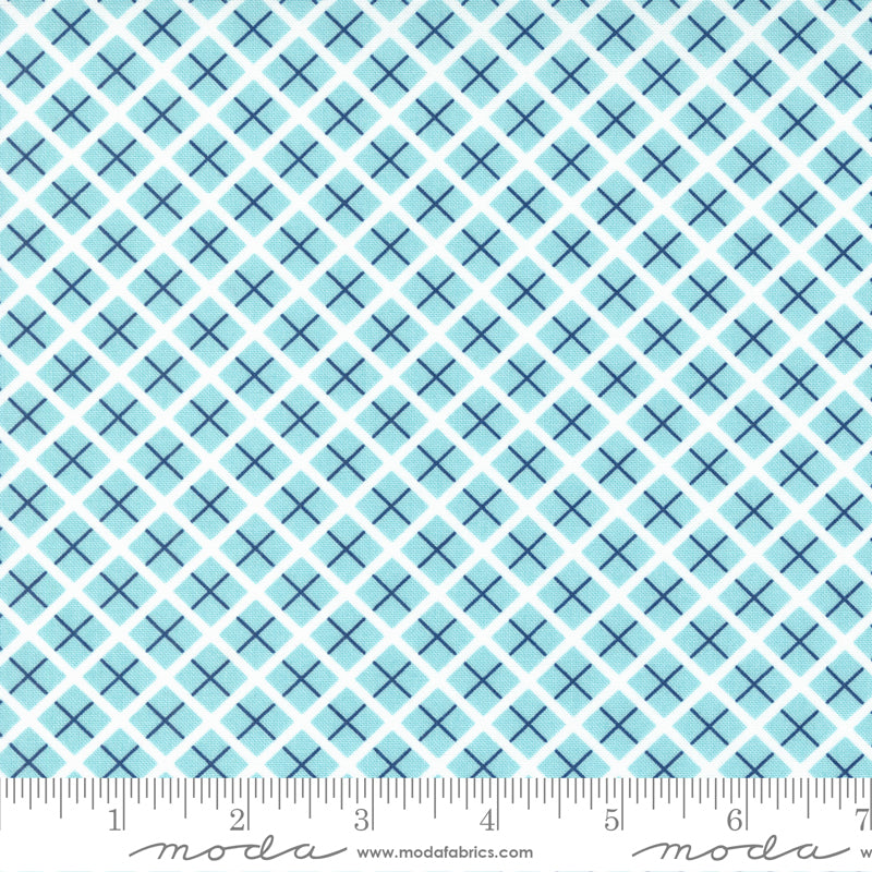 Berry Basket Blue Raspberry Trellis Yardage by April Rosenthal for Moda Fabrics