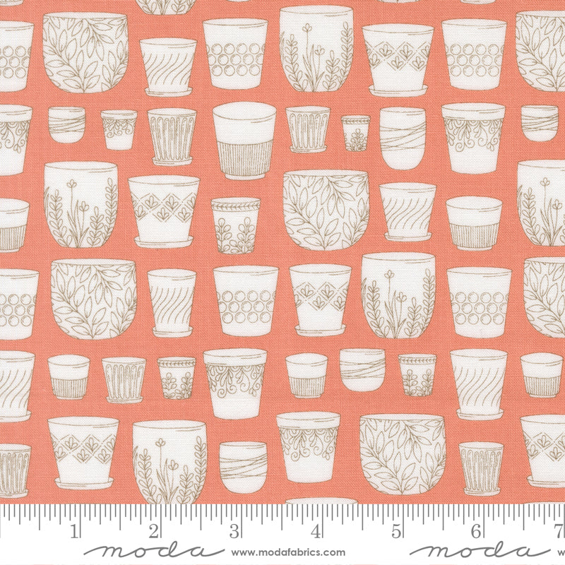 Potted Camellia Pots Yardage by Kiley's Quilt Room for Moda Fabrics