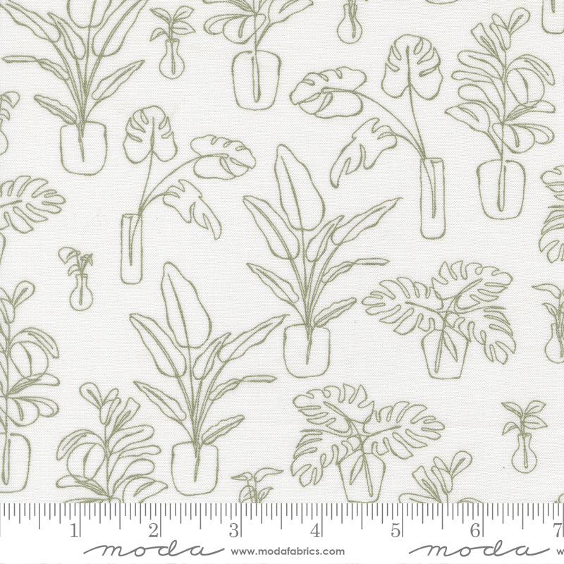 Potted Cream Indoor Jungle Yardage by Kiley's Quilt Room for Moda Fabrics