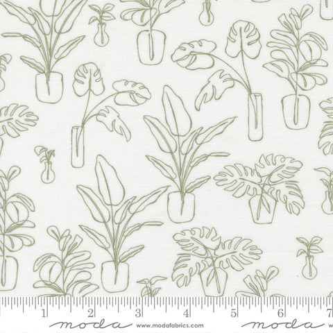 Potted Cream Indoor Jungle Yardage by Kiley's Quilt Room for Moda Fabrics