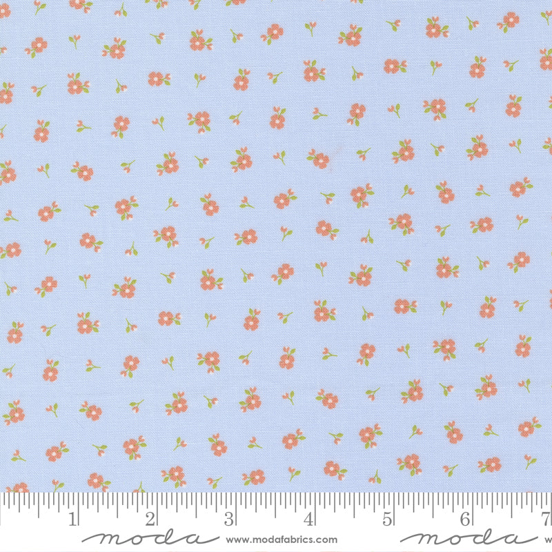 Peachy Keen Light Blue Pixie Yardage by Corey Yoder for Moda Fabrics