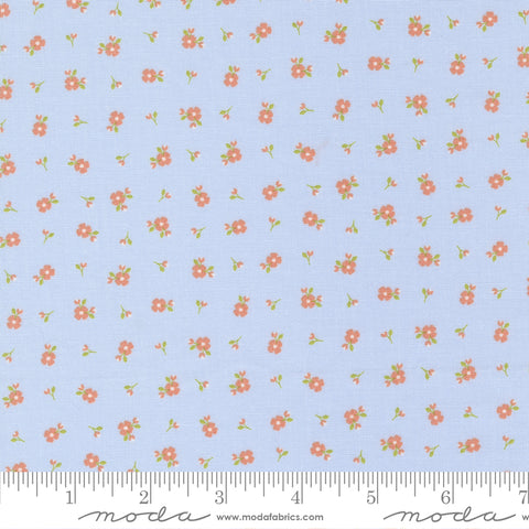 Peachy Keen Light Blue Pixie Yardage by Corey Yoder for Moda Fabrics