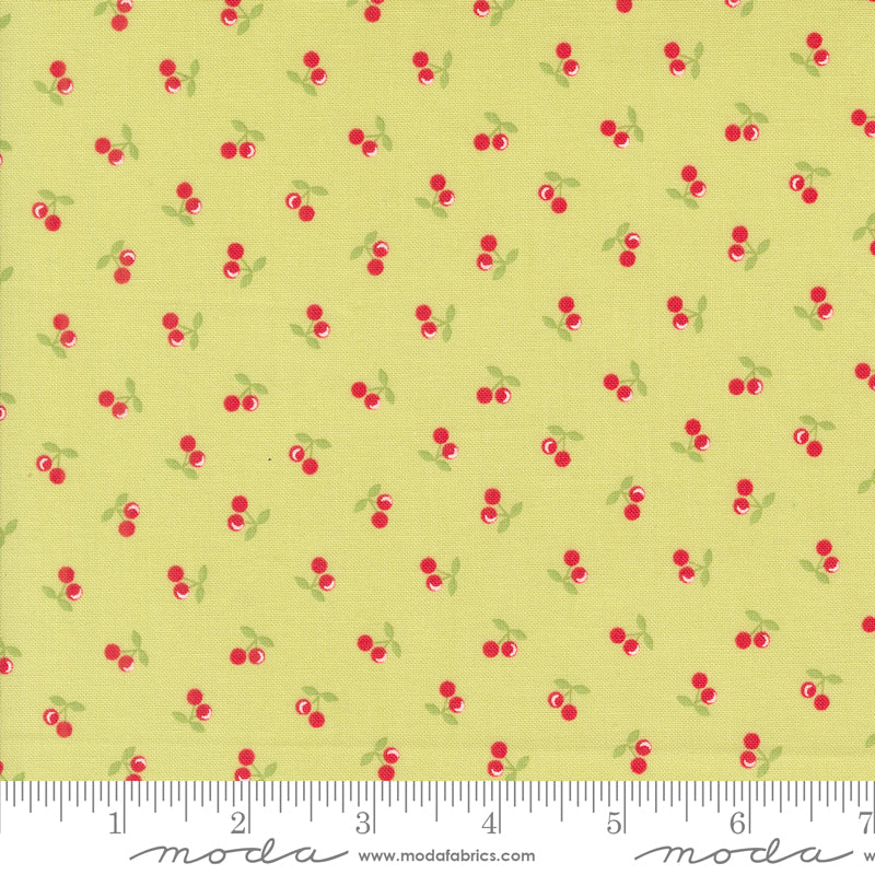 Cali & Co. Light Lime Cherries Yardage by Corey Yoder for Moda Fabrics