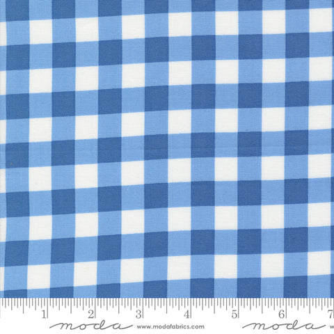 Coriander Colors Blue Gingham Yardage by Corey Yoder for Moda Fabrics