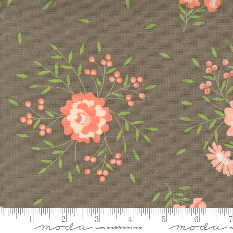 Abloom Slate Springtime Rose Yardage by Corey Yoder for Moda Fabrics