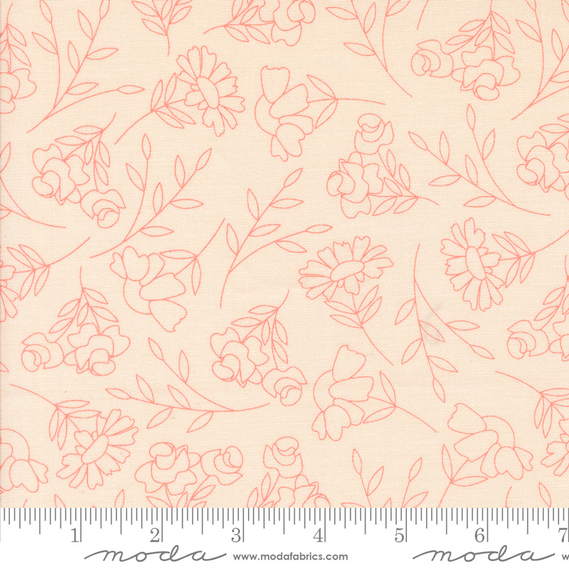 Abloom Pale Pink Spring Sketch Yardage by Corey Yoder for Moda Fabrics
