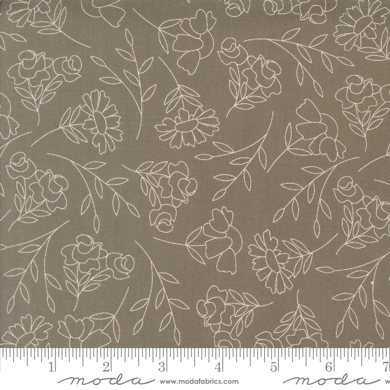Abloom Slate Spring Sketch Yardage by Corey Yoder for Moda Fabrics