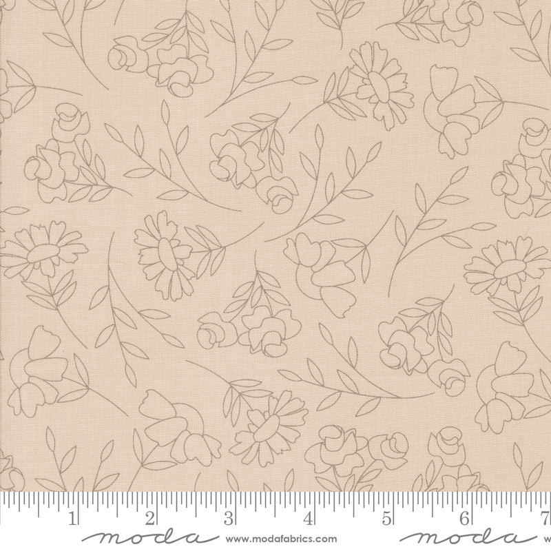 Abloom Stone Spring Sketch Yardage by Corey Yoder for Moda Fabrics