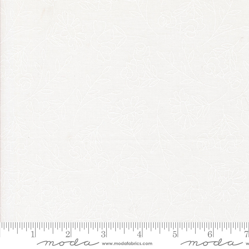 Abloom White Cloud Spring Sketch Yardage by Corey Yoder for Moda Fabrics