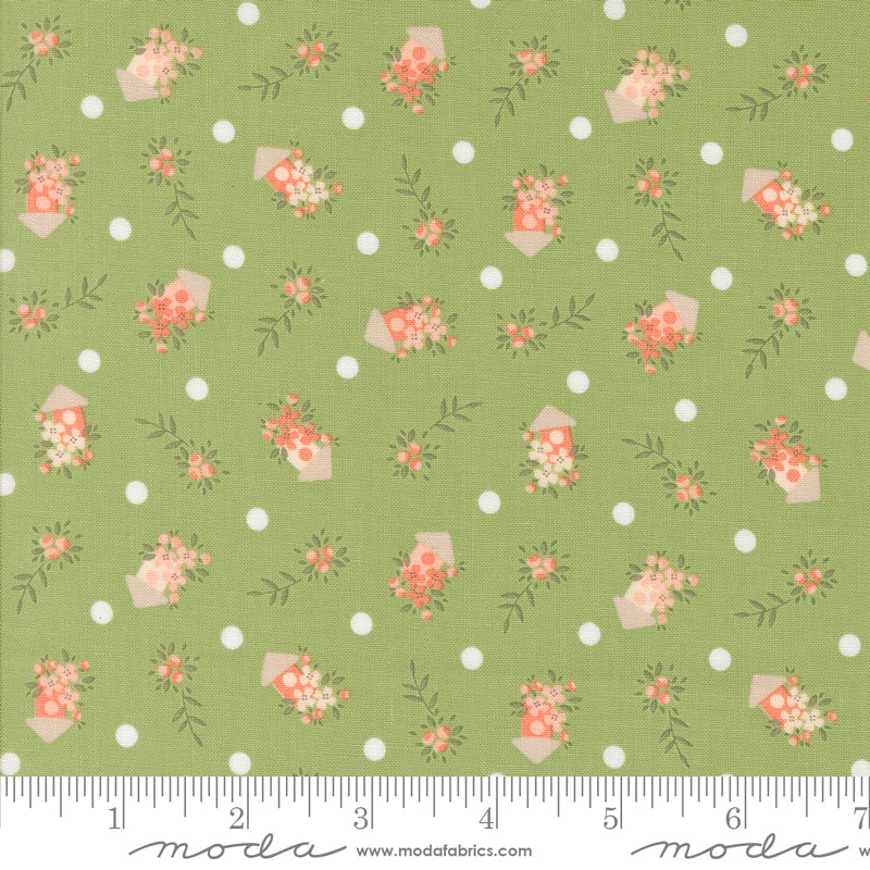Abloom Cucumber Birdhouses Yardage by Corey Yoder for Moda Fabrics