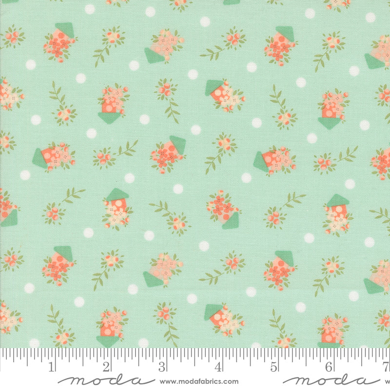 Abloom Robins Egg Birdhouses Yardage by Corey Yoder for Moda Fabrics