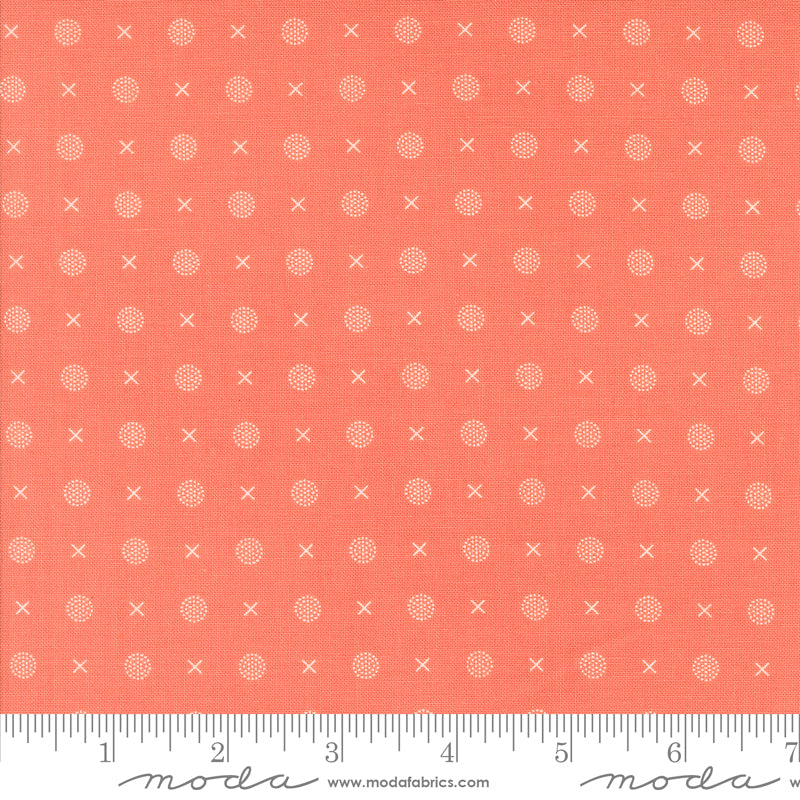 Abloom Coral X O Yardage by Corey Yoder for Moda Fabrics