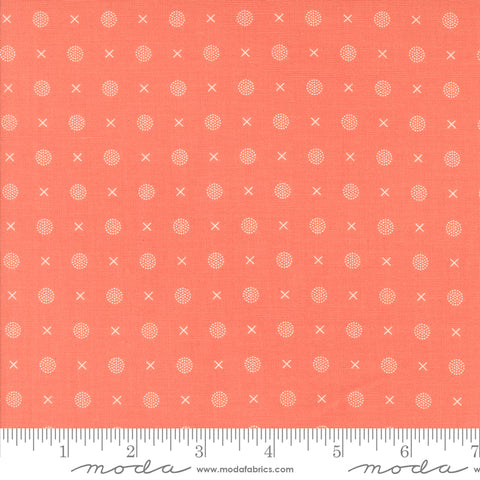 Abloom Coral X O Yardage by Corey Yoder for Moda Fabrics
