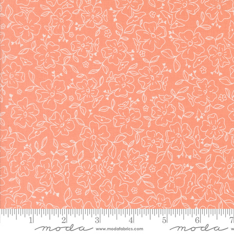 Dainty Meadow Coral Dainty Doodles Yardage by Heather Briggs for Moda Fabrics