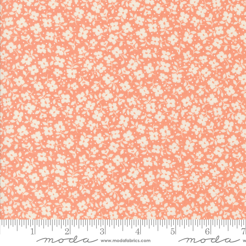 Dainty Meadow Coral Tossed Petals Yardage by Heather Briggs for Moda Fabrics